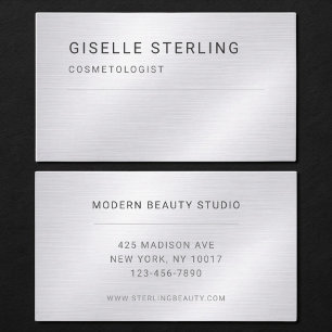 Kosmetolog Silver Metallisk Professionell Visitkort