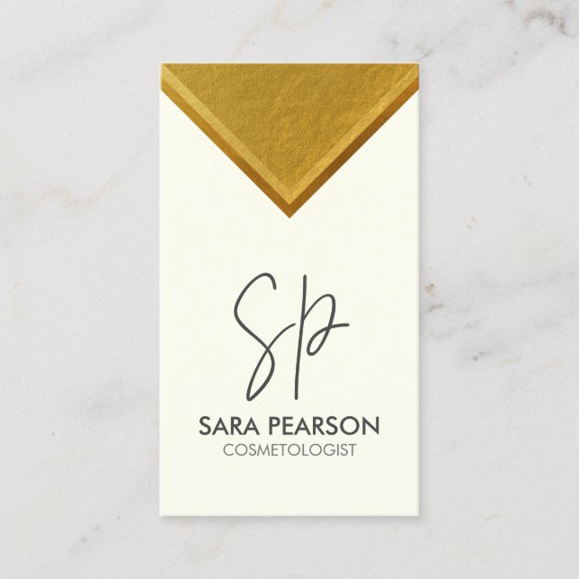 Kosmetolog Smink Skönhet Monogram Visitkort (Framsida)