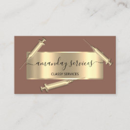 Kosmetolog Syringe Botox B12 QRCode Framed Visitkort