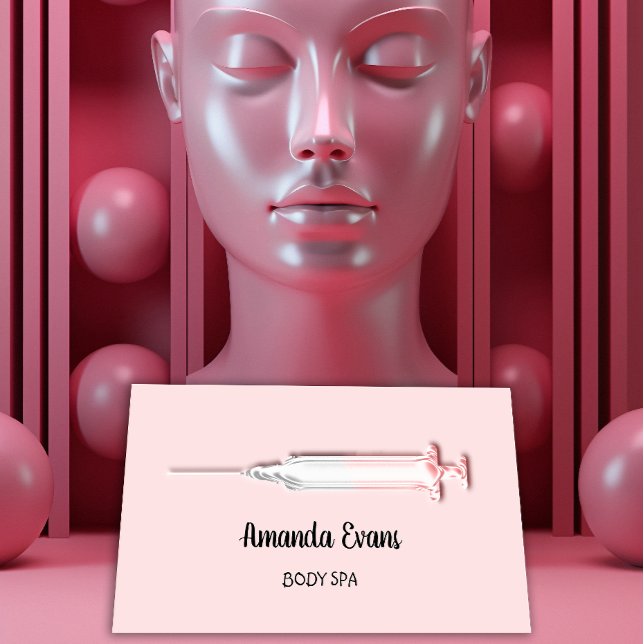 Kosmetolog Syringe Botox Injektion Silver Ro Tidsbeställning Kort (Skapare uppladdad)