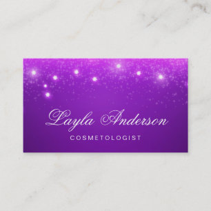 Kosmetolog - Violet Lila Glam Starry Sparkles Visitkort