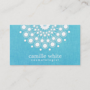 Kosmetologi Elegant Circle Motif Turcos Blue Visitkort