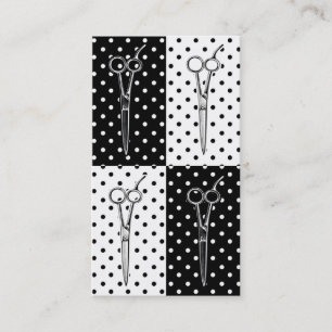 kosmetologi scissor polkadot visitkort