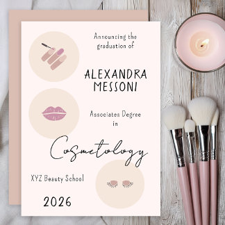 Kosmetologi Soft Pink Beauty School 2026 Avgångsel Meddelande
