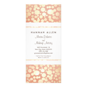 Kosmetologi Spa Guld Circles Linen look Rack Card Reklamkort