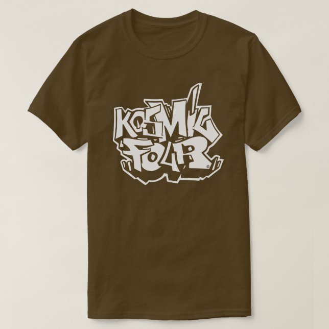 Kosmic4 Og Logotyp Brwn T Shirt (Design framsida)