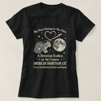 Kosmic Amerikansk Korthårig Katt Rymdkonst T Shirt