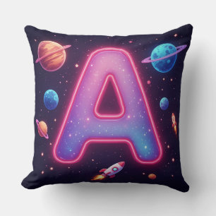 🚀 Kosmisk Alfabet Bokstav A Raketer Stjärnor 🚀 Kudde