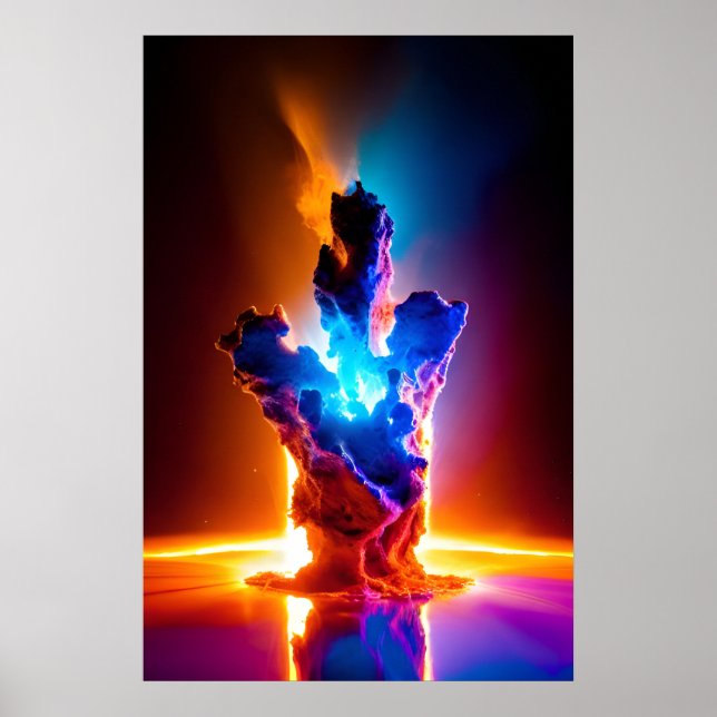 Kosmisk bildning Nebula Glowing Galaxies Poster (Framsidan)