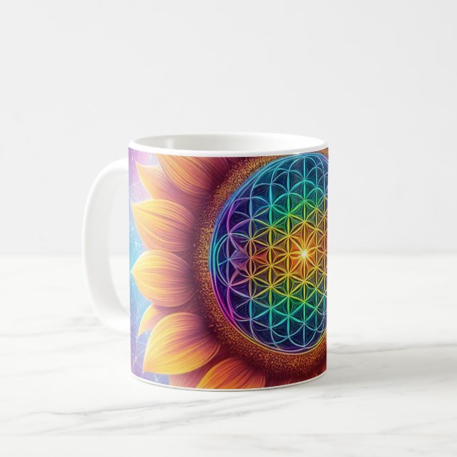 Kosmisk blomma i livet kaffemugg (Framsida vänster)