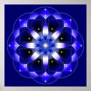 Kosmisk blomma poster