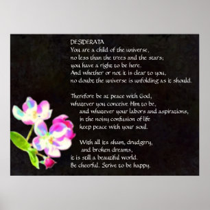 Kosmisk blommaraffisch för DESIDERATA Poster