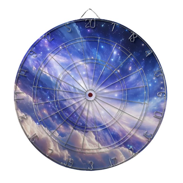 Kosmisk Dreamscape: Snurra Nebula & Starry Night Darttavla (Framsidan)