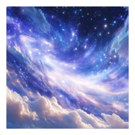 Kosmisk Dreamscape: Snurra Nebula & Starry Night Fototryck