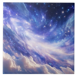 Kosmisk Dreamscape: Snurra Nebula & Starry Night Kakelplatta