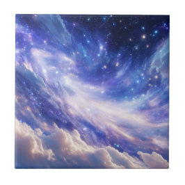 Kosmisk Dreamscape: Snurra Nebula & Starry Night Kakelplatta