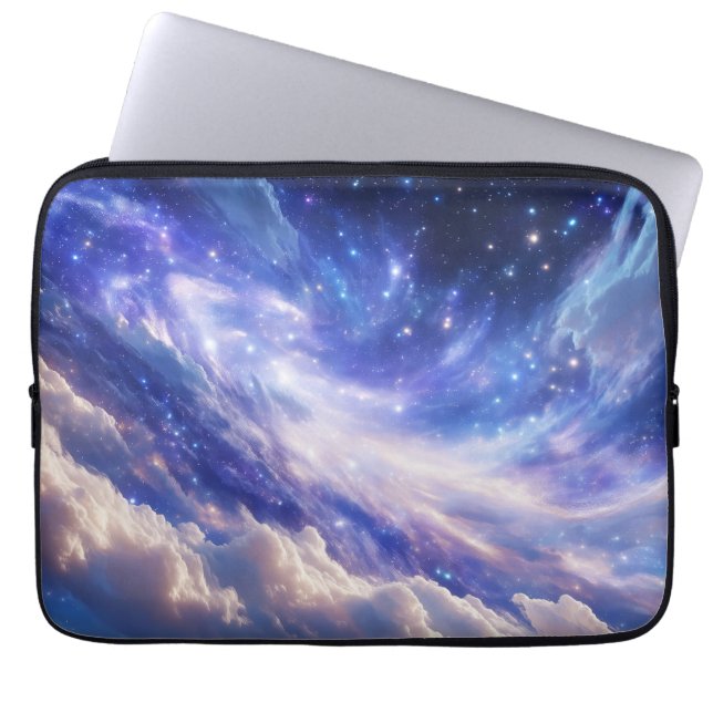 Kosmisk Dreamscape: Snurra Nebula & Starry Night Laptop Fodral (Framsidan)