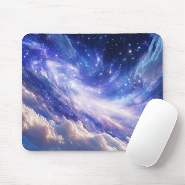 Kosmisk Dreamscape: Snurra Nebula & Starry Night Musmatta (Med mus)