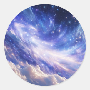 Kosmisk Dreamscape: Snurra Nebula & Starry Night Runt Klistermärke