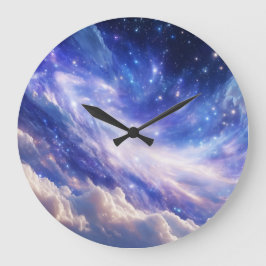 Kosmisk Dreamscape: Snurra Nebula & Starry Night Stor Klocka