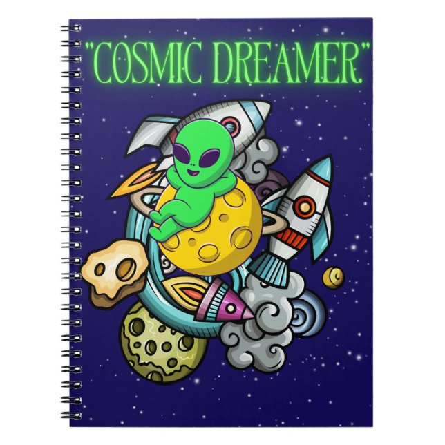 kosmisk drömmare anteckningsbok (Framsidan)