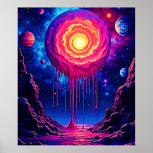 Kosmisk droppande planetkonst poster