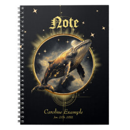 Kosmisk elegans, guldval, svart val anteckningsbok