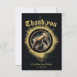 Kosmisk elegans, guldval, svart val tack kort