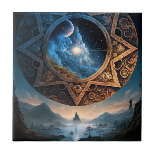 Kosmisk fantasy Space liggande keramisk panel Kakelplatta