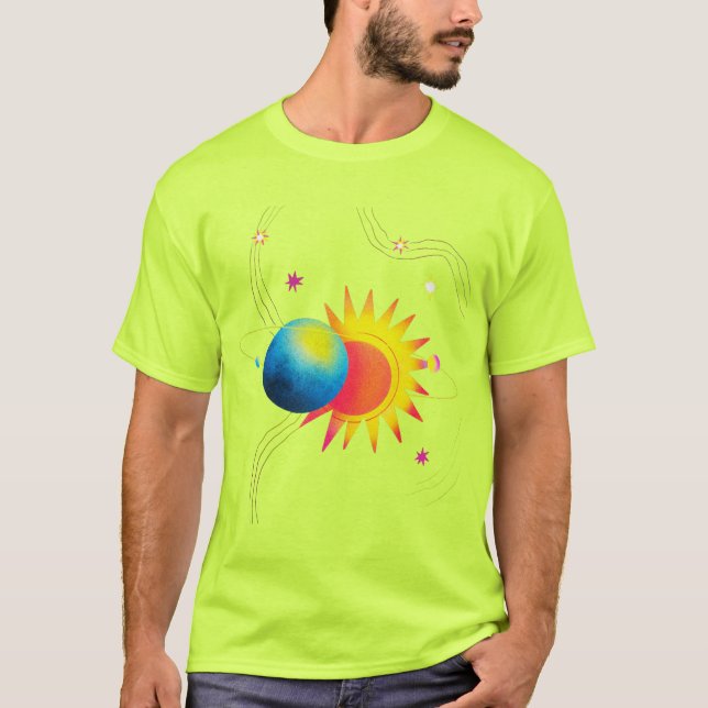 Kosmisk förmörkelseglöd. t shirt (Framsida)