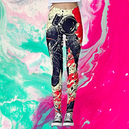 Kosmisk fragmentering: Astronaut-Borttappad i rymd Leggings
