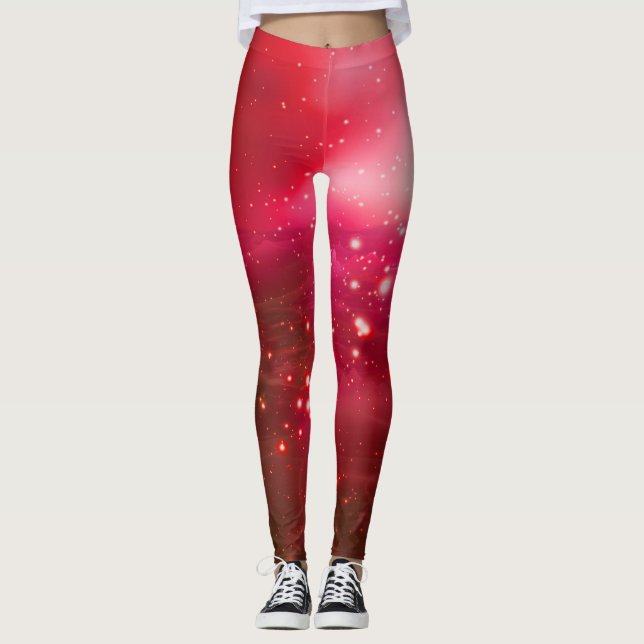 Kosmisk fred (det röda körsbäret) leggings (Framsida)