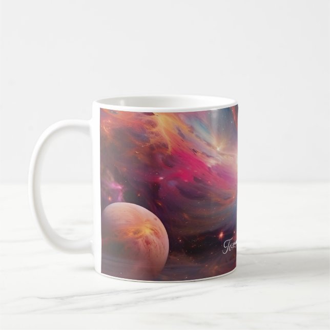 Kosmisk geometrisk sammansättning kaffemugg (Vänster)