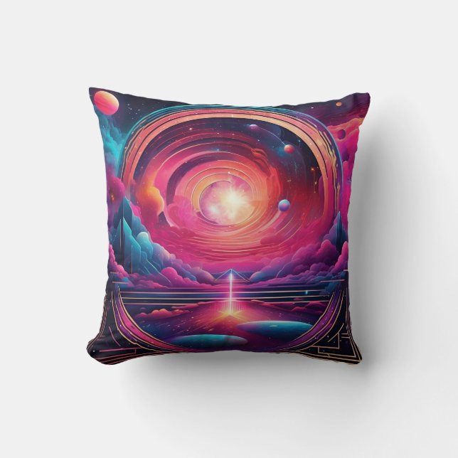 Kosmisk geometrisk sammansättning kudde (Framsida)