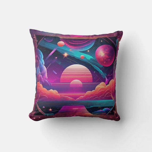 Kosmisk geometrisk sammansättning kudde (Framsida)