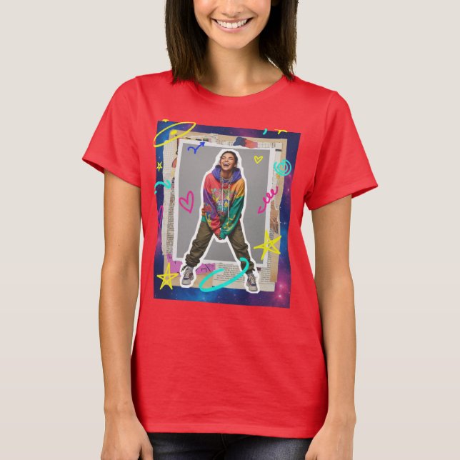 Kosmisk Glädje-Kollage T Shirt (Framsida)