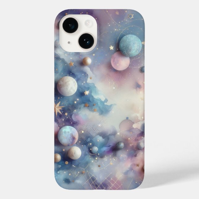 Kosmisk glöd: Holografisk Starry Phone Case (Baksida)