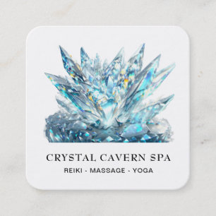 *~* Kosmisk gnikling Magic Blue Crystal QR Fyrkantigt Visitkort