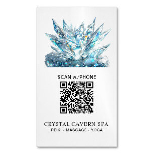 *~* Kosmisk gnikling Magic Blue Crystal QR Magnetiska Visitkort