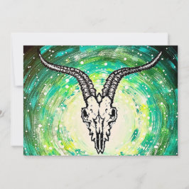 kosmisk gothisk kraniumkonst julkort