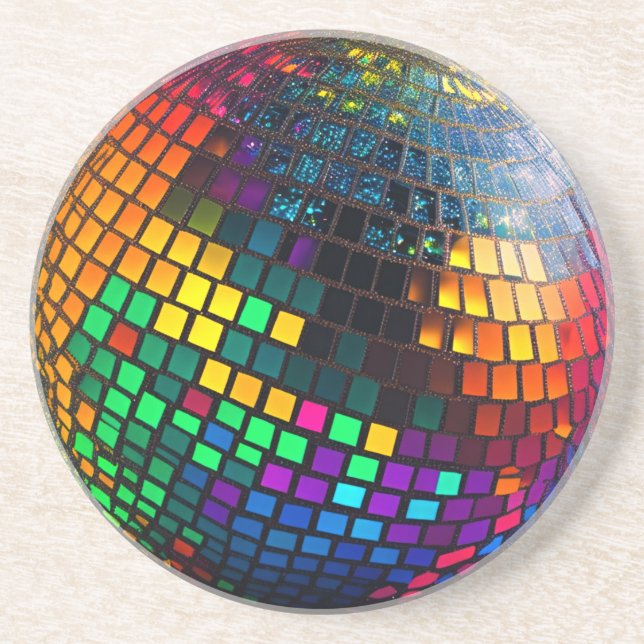 Kosmisk Groove: Lino cut Disco Boll Underlägg (Framsidan)