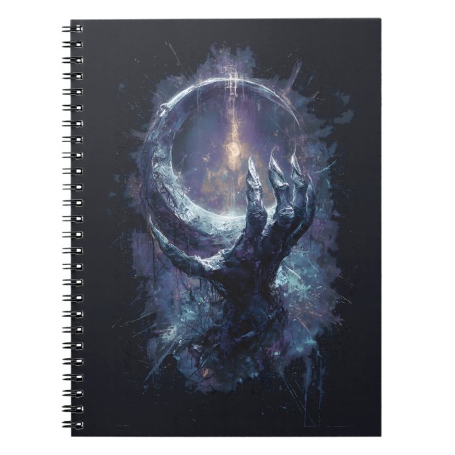 Kosmisk Hand Mörk Fantasy Anteckningsbok (Framsidan)
