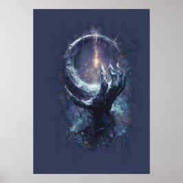 Kosmisk Hand Mörk Fantasy Poster