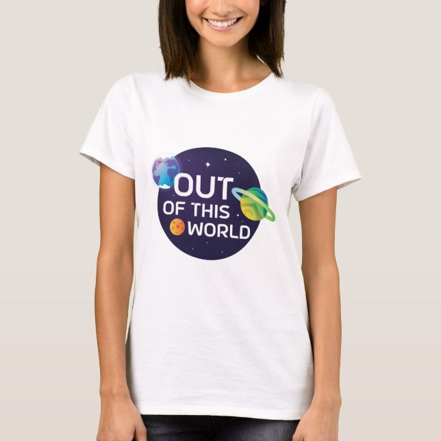 Kosmisk illustration ut ur Rymden i världen T Shirt (Framsida)