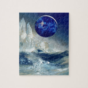 Kosmisk jord på natten och det Thomas Moran Pussel