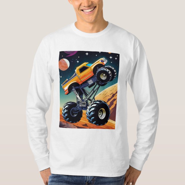 Kosmisk jordskabaker: Monster Lastbil i rymden T Shirt (Framsida)
