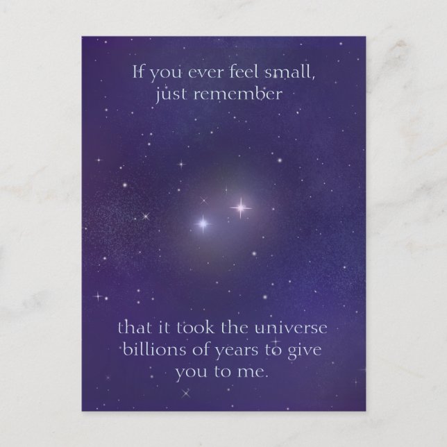 Kosmisk Kärlek Två Stjärnor Tillsammans i Universu Vykort (Framsida)