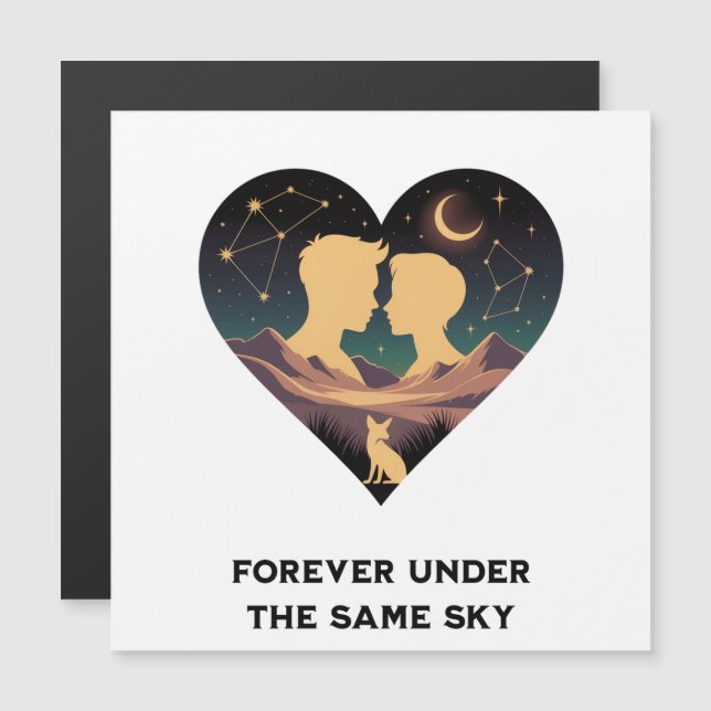 Kosmisk kärlekshistoria Hjärtat med älskande och r (Fram/baksida)