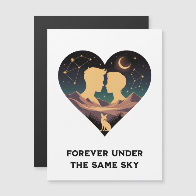 Kosmisk Kärlekshistoria Hjärtat med Älskare och Rä (Fram/baksida)