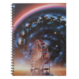 Kosmisk Karusell Under en Neon Galax Anteckningsbok
